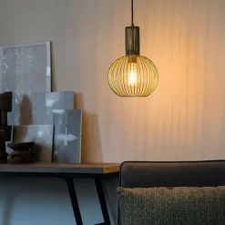 QAZQA Pendelleuchten|Wohnzimmerlampen*Design Hängelampe gold - Schneebesen