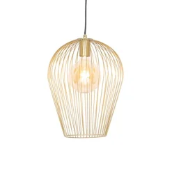 QAZQA Pendelleuchten|Wohnzimmerlampen*Design Hängelampe Gold - Wire Ario