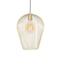 QAZQA Pendelleuchten|Wohnzimmerlampen*Design Hängelampe Gold - Wire Ario