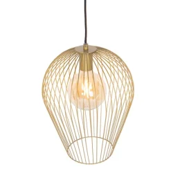 QAZQA Pendelleuchten|Wohnzimmerlampen*Design Hängelampe Gold - Wire Ario