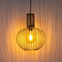 QAZQA Pendelleuchten|Wohnzimmerlampen*Design Hängelampe gold - Wire Bake
