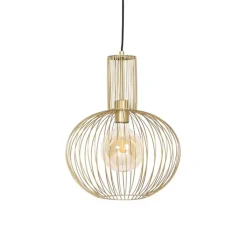 QAZQA Pendelleuchten|Wohnzimmerlampen*Design Hängelampe gold - Wire Bake