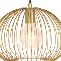QAZQA Pendelleuchten|Wohnzimmerlampen*Design Hängelampe Gold - Wire Dough