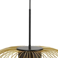 QAZQA Pendelleuchten|Wohnzimmerlampen*Design Hängelampe Gold mit schwarz 60 cm - Marnie
