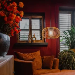 QAZQA Pendelleuchten|Wohnzimmerlampen*Design Hängelampe Gold mit schwarz 50 cm - Marnie