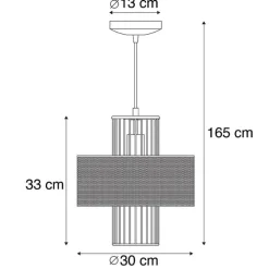 QAZQA Pendelleuchten|Wohnzimmerlampen*Design Hängelampe Gold mit schwarz 30 cm - Tess