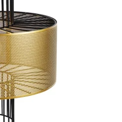 QAZQA Pendelleuchten|Wohnzimmerlampen*Design Hängelampe Gold mit schwarz 30 cm - Tess