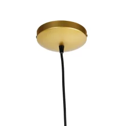 QAZQA Pendelleuchten|Wohnzimmerlampen*Design Hängelampe Gold mit schwarz 30 cm - Tess