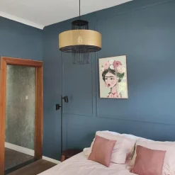 QAZQA Pendelleuchten|Wohnzimmerlampen*Design Hängelampe Gold mit schwarz 40 cm - Tess