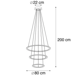 Trio Leuchten Küchenlampen|Led-Pendelleuchten*Design Hängelampe grau inkl. LED 3-stufig dimmbar -Tijn