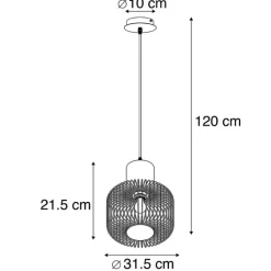 QAZQA Pendelleuchten|Wohnzimmerlampen*Design Hängelampe schwarz - Baya