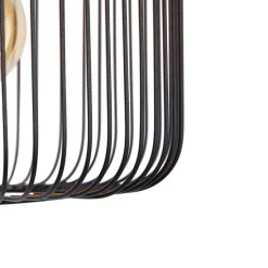 QAZQA Pendelleuchten|Wohnzimmerlampen*Design Hängelampe schwarz - Baya