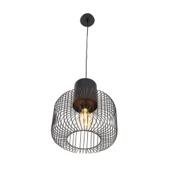 QAZQA Pendelleuchten|Wohnzimmerlampen*Design Hängelampe schwarz - Baya