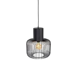 QAZQA Pendelleuchten|Wohnzimmerlampen*Design Hängelampe schwarz - Baya