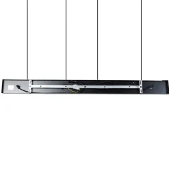 QAZQA Küchenlampen|Pendelleuchten*Design Hängelampe schwarz mit gold mit Rauchglas 4-flammig - Zuzanna