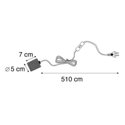 QAZQA Schlafzimmerlampen|Esszimmerlampen*Design Hängelampe schwarz 1-Licht mit Stecker - Cavalux