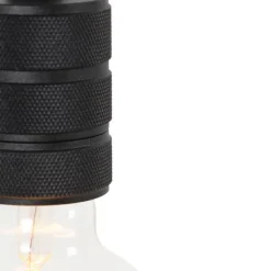 QAZQA Schlafzimmerlampen|Esszimmerlampen*Design Hängelampe schwarz 1-Licht mit Stecker - Cavalux