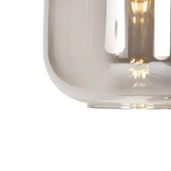 QAZQA Schlafzimmerlampen|Esszimmerlampen*Design Hängelampe schwarz mit gold mit Rauchglas 3-flammig - Zuzanna