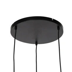 QAZQA Schlafzimmerlampen|Esszimmerlampen*Design Hängelampe schwarz mit gold mit Rauchglas 3-flammig - Zuzanna