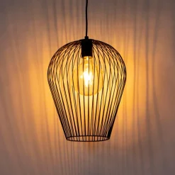 QAZQA Pendelleuchten|Wohnzimmerlampen*Design Hängelampe schwarz - Wire Ario