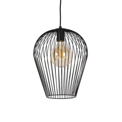 QAZQA Pendelleuchten|Wohnzimmerlampen*Design Hängelampe schwarz - Wire Ario