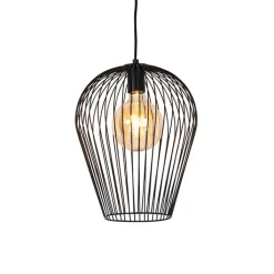 QAZQA Pendelleuchten|Wohnzimmerlampen*Design Hängelampe schwarz - Wire Ario