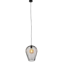 QAZQA Pendelleuchten|Wohnzimmerlampen*Design Hängelampe schwarz - Wire Ario