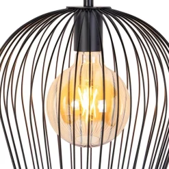 QAZQA Pendelleuchten|Wohnzimmerlampen*Design Hängelampe schwarz - Wire Ario
