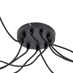 QAZQA Leuchten Ohne Schirm|Pendelleuchten*Design Hängelampe schwarz 9 flammig - Cavalux