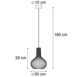 QAZQA Pendelleuchten|Wohnzimmerlampen*Design Hängelampe schwarz - Schneebesen