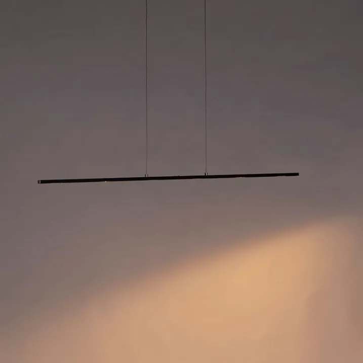 QAZQA Küchenlampen|Wohnzimmerlampen*Design Hängelampe schwarz inkl. LED mit Touchdimmer - Platin