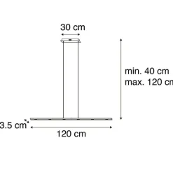 QAZQA Küchenlampen|Wohnzimmerlampen*Design Hängelampe schwarz inkl. LED mit Touchdimmer - Platin