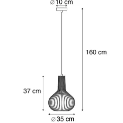 QAZQA Pendelleuchten|Wohnzimmerlampen*Design Hängelampe schwarz - Wire Bake
