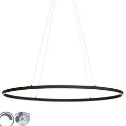 QAZQA Led-Pendelleuchten|Pendelleuchten*Design Hängelampe schwarz oval inkl. LED 3-stufig dimmbar - Ovallo
