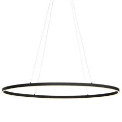 QAZQA Led-Pendelleuchten|Pendelleuchten*Design Hängelampe schwarz oval inkl. LED 3-stufig dimmbar - Ovallo