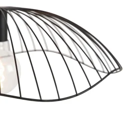 QAZQA Pendelleuchten|Wohnzimmerlampen*Design Hängelampe Schwarz Draht 50cm - Pua