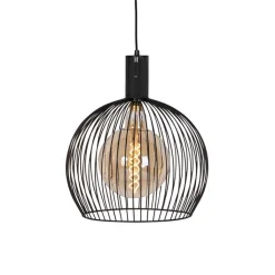 QAZQA Pendelleuchten|Wohnzimmerlampen*Design Hängelampe schwarz 40 cm - Wire Dos