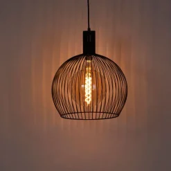 QAZQA Pendelleuchten|Wohnzimmerlampen*Design Hängelampe schwarz 40 cm - Wire Dos