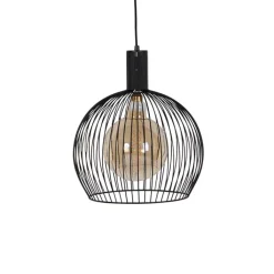 QAZQA Pendelleuchten|Wohnzimmerlampen*Design Hängelampe schwarz 40 cm - Wire Dos