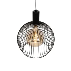QAZQA Pendelleuchten|Wohnzimmerlampen*Design Hängelampe schwarz 40 cm - Wire Dos