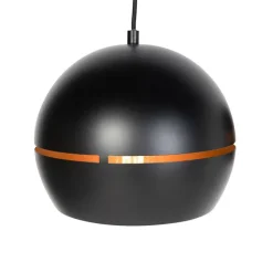 QAZQA Schlafzimmerlampen|Esszimmerlampen*Design Hängelampe schwarz mit goldenem Interieur 3 Leuchten - Buell