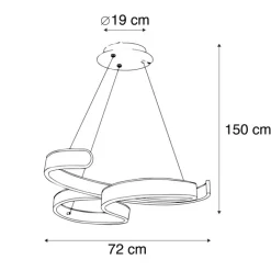 Trio Leuchten Led-Pendelleuchten|Pendelleuchten*Design Hängelampe Stahl inkl. LED 3-stufig dimmbar - Frank