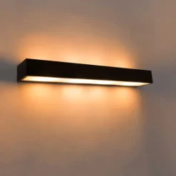 QAZQA Schlafzimmerlampen|Esszimmerlampen*Design längliche Wandleuchte schwarz 60 cm - Houx