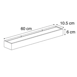 QAZQA Schlafzimmerlampen|Esszimmerlampen*Design längliche Wandleuchte schwarz 60 cm - Houx