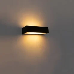QAZQA Wohnzimmerlampen|Wandleuchten*Design längliche Wandleuchte schwarz 25cm - Houx