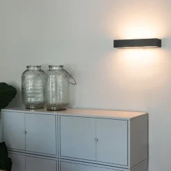 QAZQA Wandleuchten|Wohnzimmerlampen*Design längliche Wandleuchte schwarz 35 cm - Houx