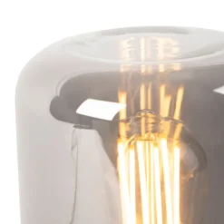 QAZQA Tischlampen|Wohnzimmerlampen*Design Messing mit Rauchglas Tischlampe - Bliss Cute