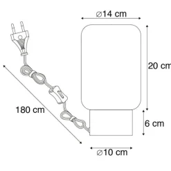 QAZQA Tischlampen|Wohnzimmerlampen*Design Messing mit Rauchglas Tischlampe - Bliss Cute