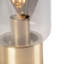 QAZQA Tischlampen|Wohnzimmerlampen*Design Messing mit Rauchglas Tischlampe - Bliss Cute
