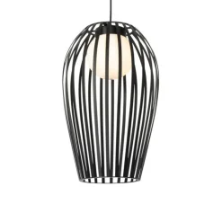 QAZQA Gartenbeleuchtung|Pendelleuchten*Design Pendelleuchte schwarz mit Opal IP44 - Angela